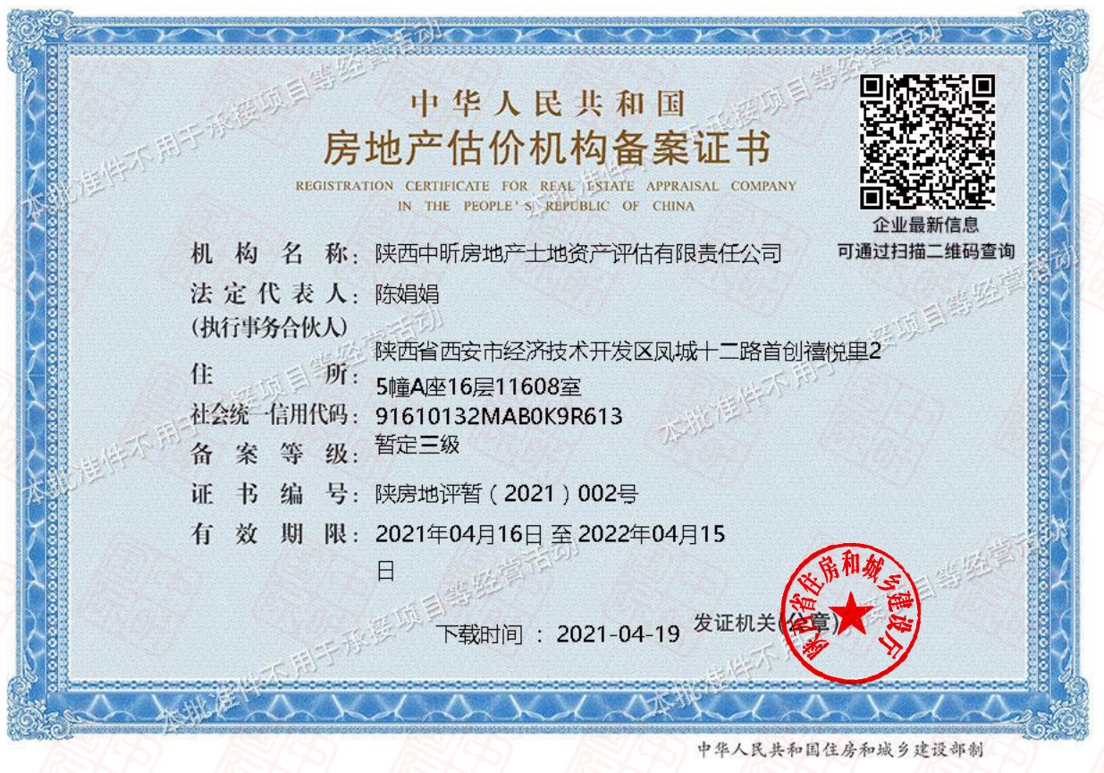 中昕,房地產評估,土地評估